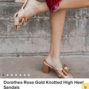 Lulus Dorothea Rose Gold Shimmer Knotted High Heel